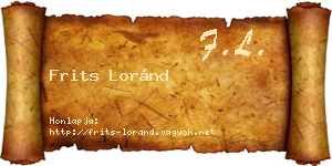 Frits Loránd névjegykártya